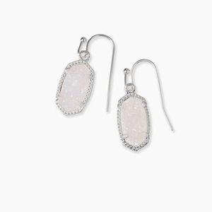 White Druzy Silver Drop Kendra Scott Earrings